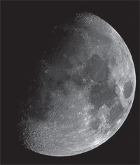 La Luna en fase creciente